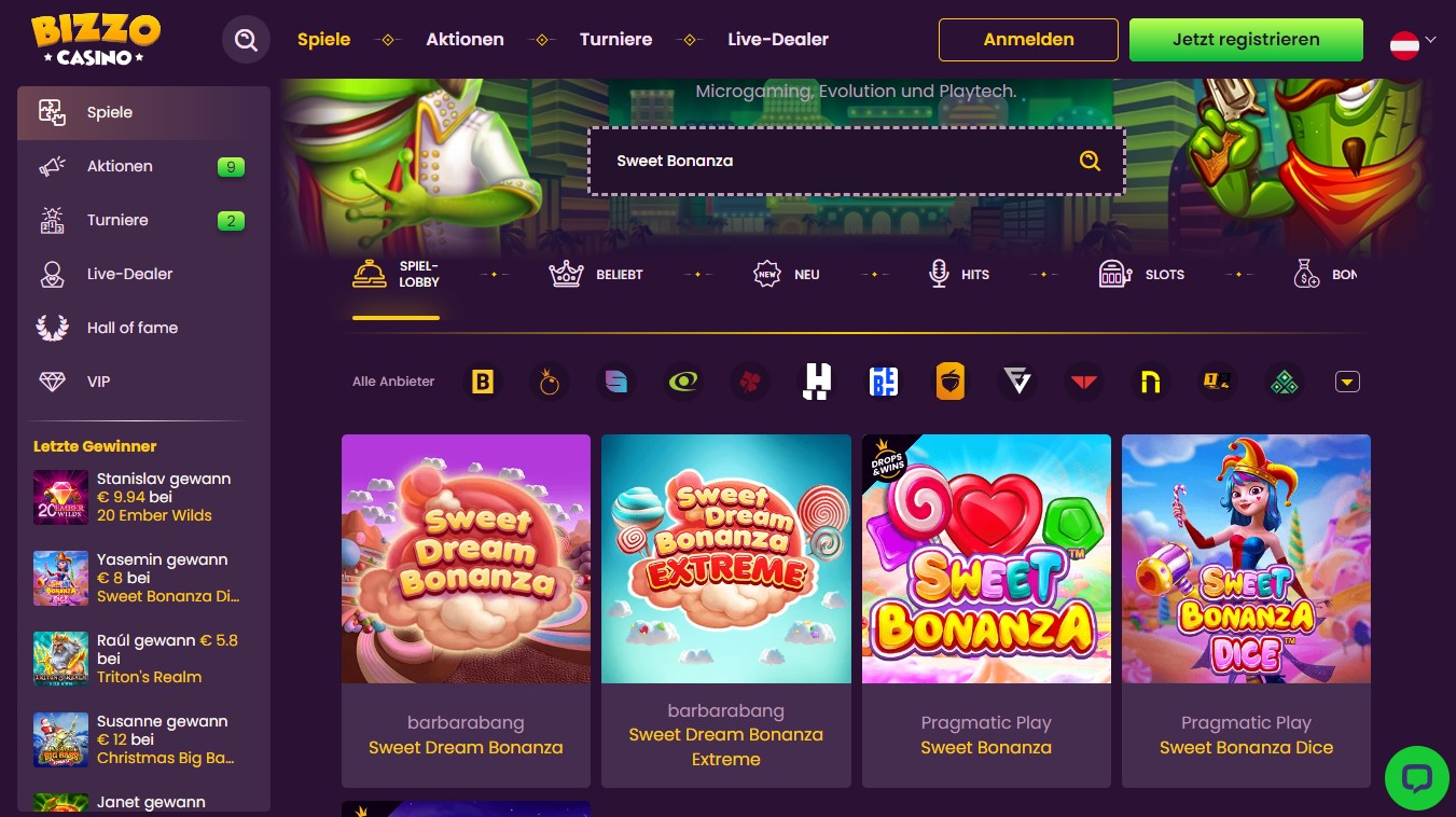 Bizzo Sweet Bonanza Spielautaomat